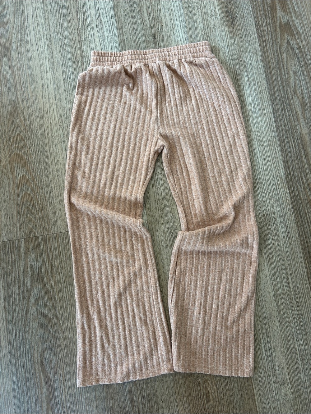 Rylee + Cru Ribbed Wide-Leg Pants - Blush